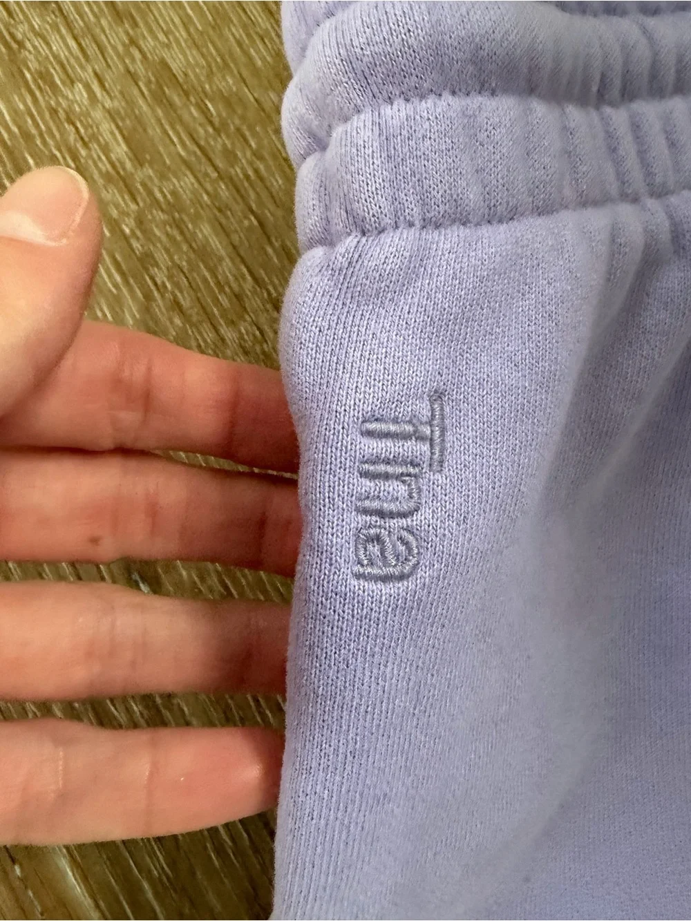 Lilac Aritzia TNA sweat shorts